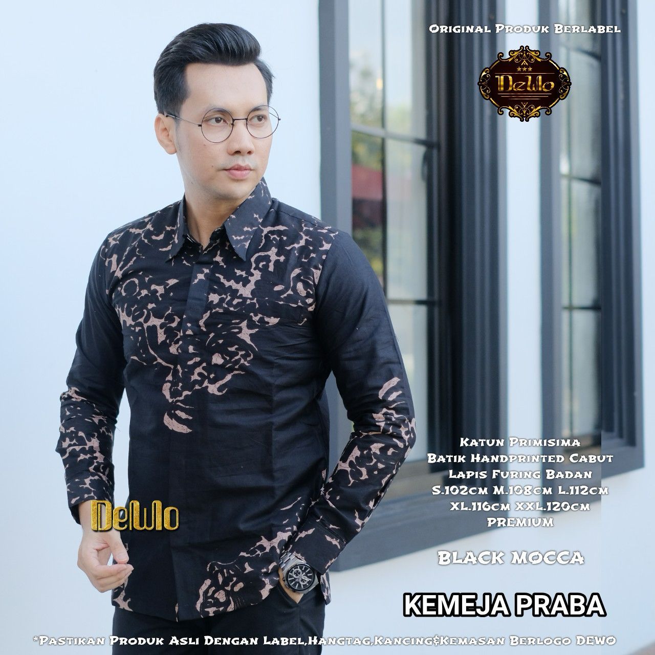 cover-PRABA Kemeja Batik Pria Solo Lengan PANJANG Lapis Furing BY DEWO-1