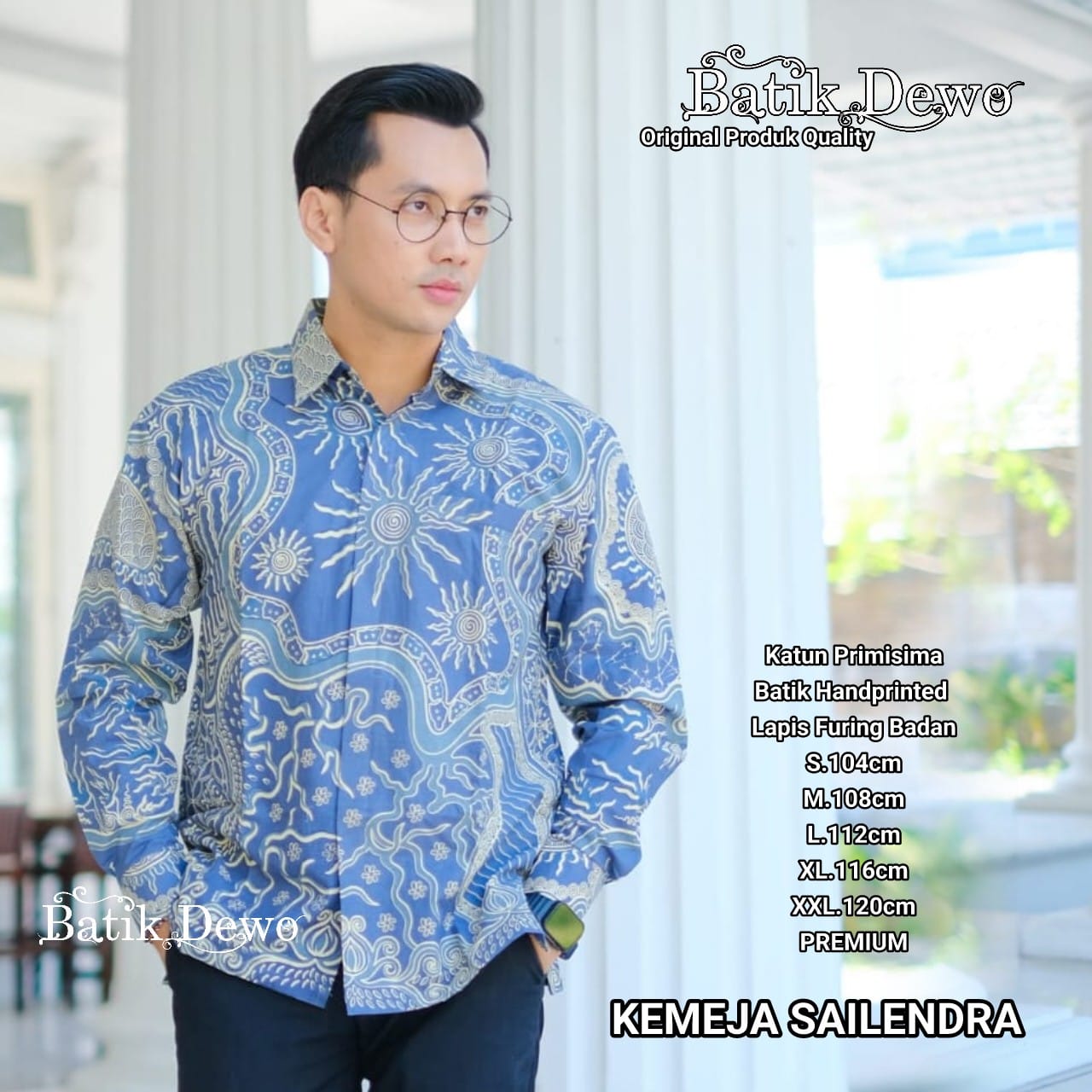 cover-SAILENDRA Kemeja Batik Pria Solo Lengan PANJANG Lapis Furing BY DEWO-1
