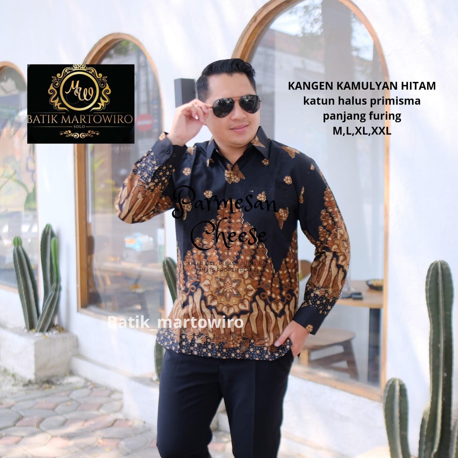 cover-KANGEN KAMULYAN HITAM Kemeja Batik Pria Solo Lengan Panjang Lapis Furing BY MARTOWIRO-1