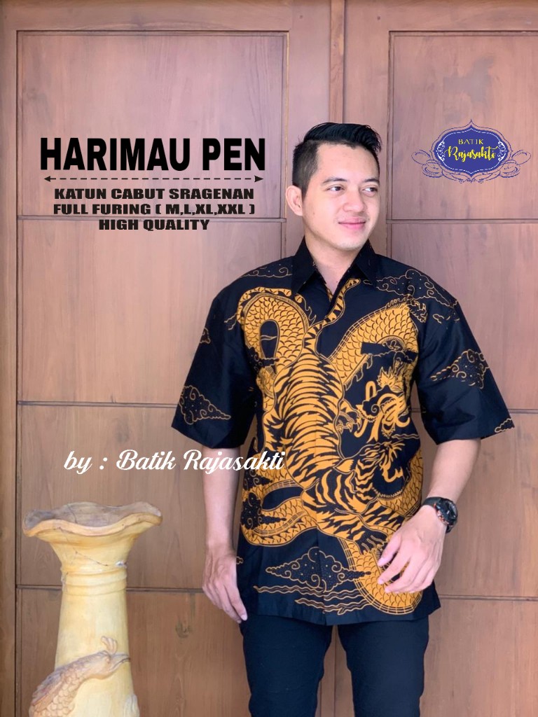cover-HARIMAU PEN Kemeja Batik Pria Solo Lengan Pendek Lapis Furing BY RAJASAKTI-1