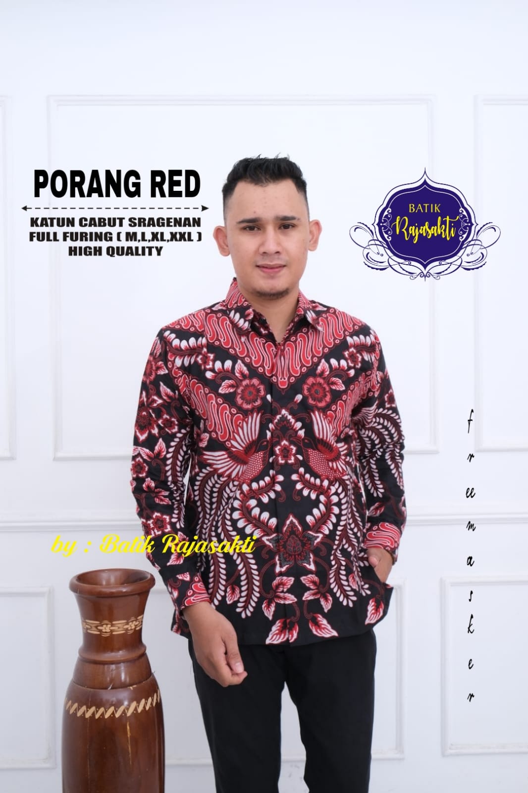 cover-PORANG RED Kemeja Batik Pria Solo Lengan Panjang Lapis Furing BY RAJASAKTI-1
