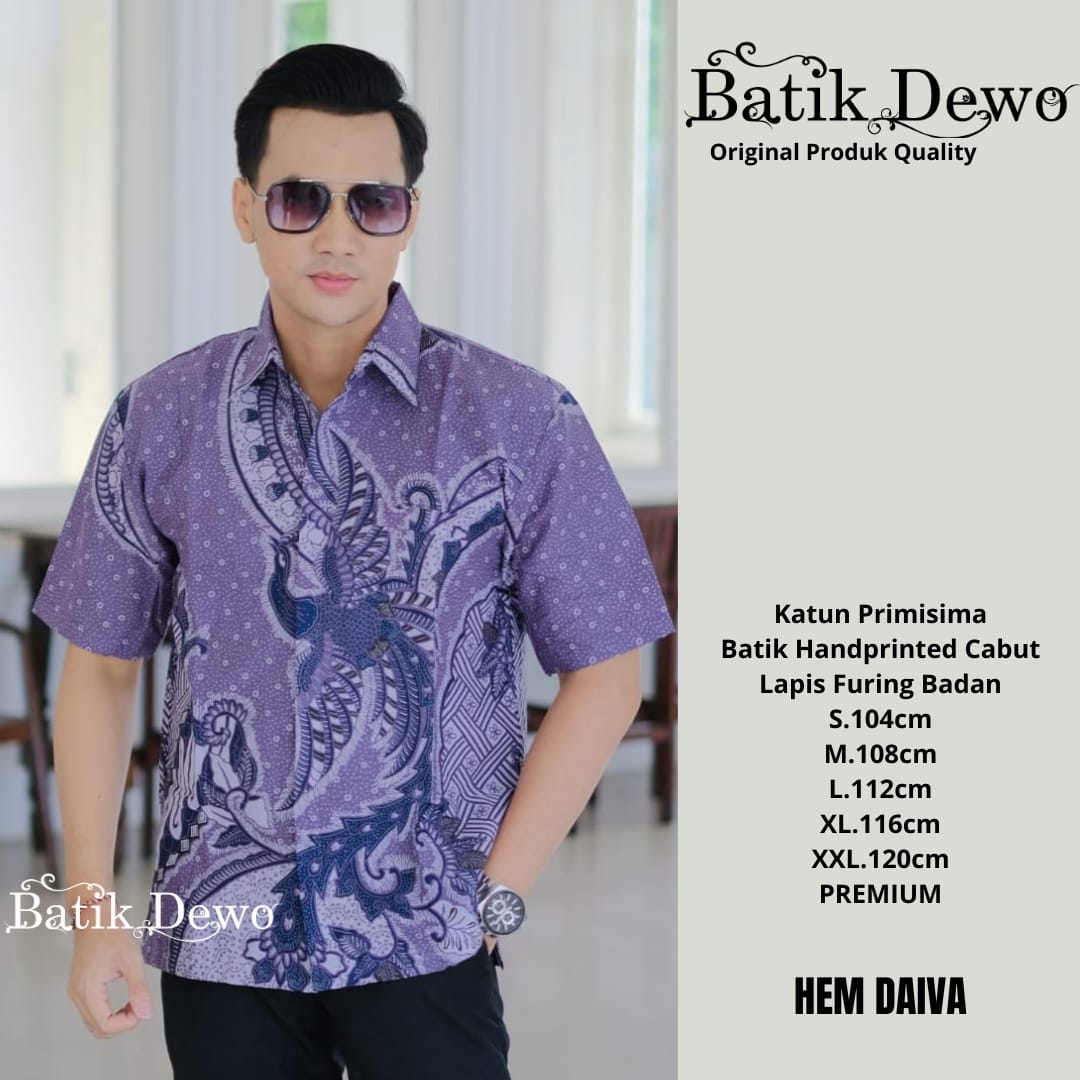 cover-DAIVA Kemeja Batik Pria Solo Lengan Pendek Lapis Furing BY DEWO-1