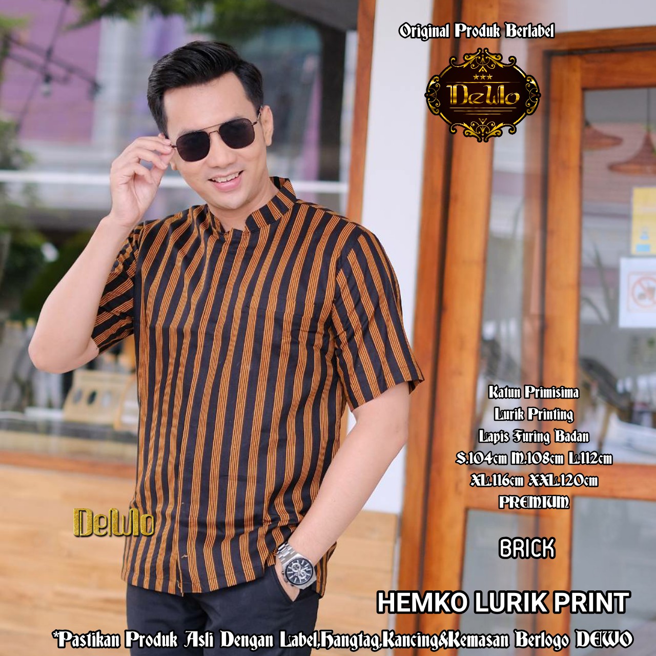 cover-KOKO LURIK PRINT 2 Kemeja Batik Pria Solo Lengan Pendek Lapis Furing BY DEWO-1