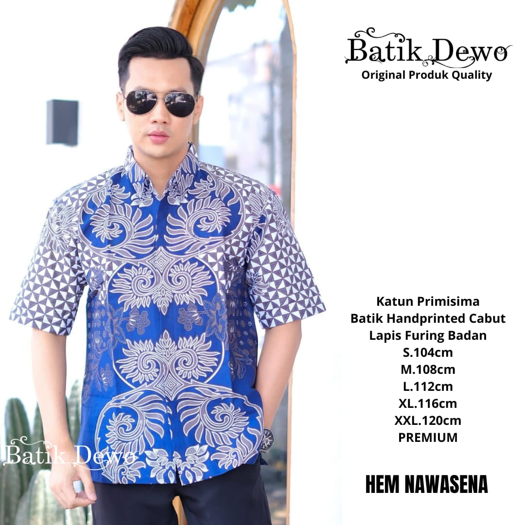 cover-NAWASENA Kemeja Batik Pria Solo Lengan Pendek Lapis Furing BY DEWO-1